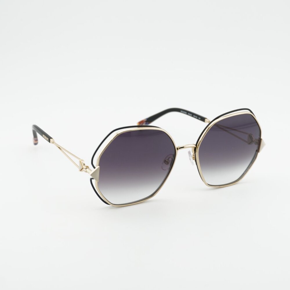 Missoni MIS 0075/S 0RHL 9O Sunglasses Gold/Black Geometric Frame, Grey Lenses